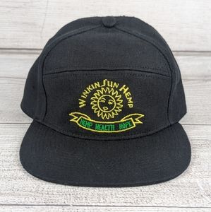 Winkin Sun Hemp 100% Hemp Made Snapback Hat. Hemp Health Hope